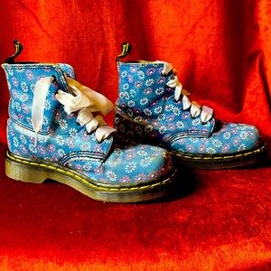 Blue Floral Doc Marten Airwair Boots